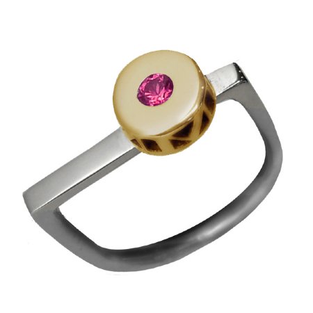 2018 Milestone Ring  - Two Tone Gold - Pink Sapphire