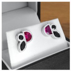 Ruby and Black Sapphire Earrings