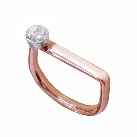 Cradle Rosegold & White Sapphire Ring