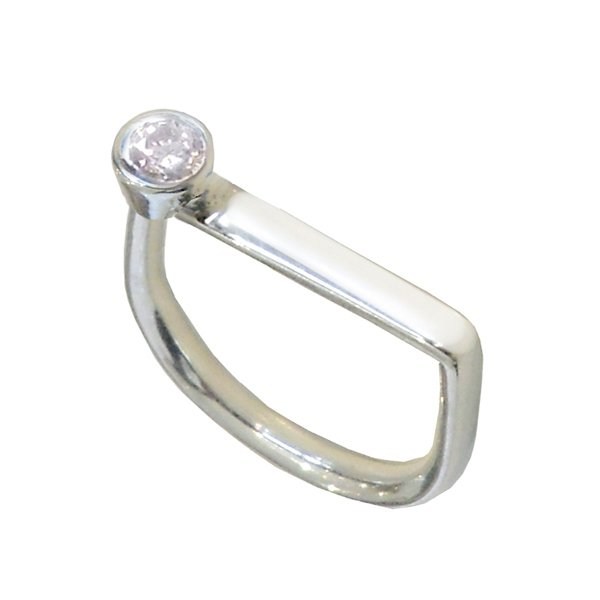 Cradle Silver & White Sapphire Ring
