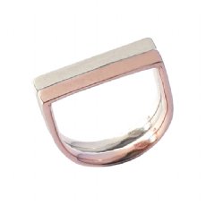 Cradle Rings Stacked - Rose + White gold