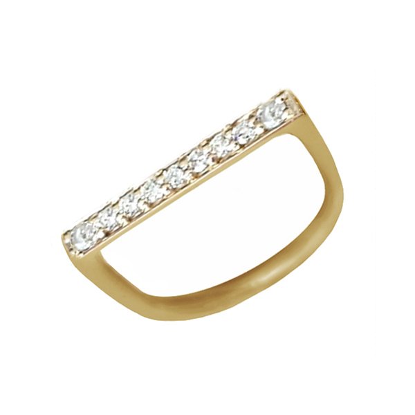 Cradle Pave Ring - Yellow Gold
