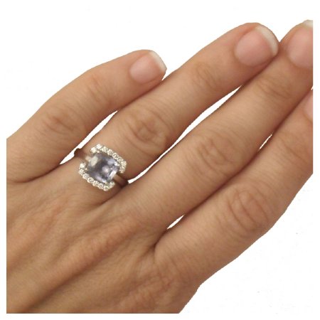 Custom 'Halo' Sapphire Engagement Ring