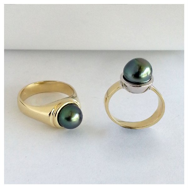 Custom Black Pearl Ring