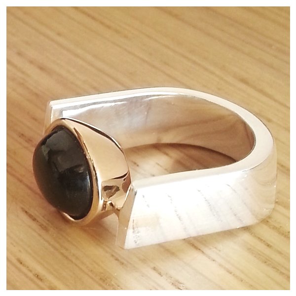 Custom Black Star Sapphire Ring