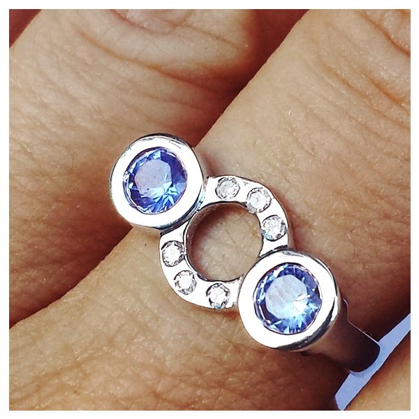 Custom Blue Sapphire and Diamond Ring