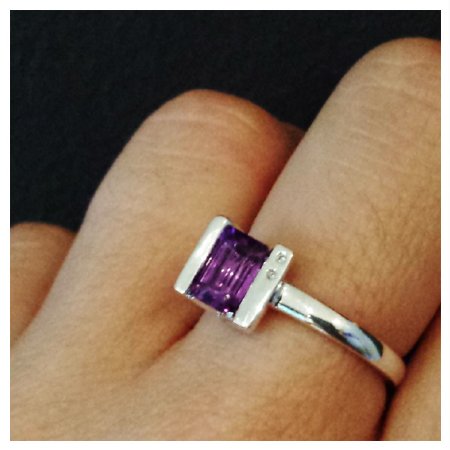 Custom Amethyst and Diamond  Ring