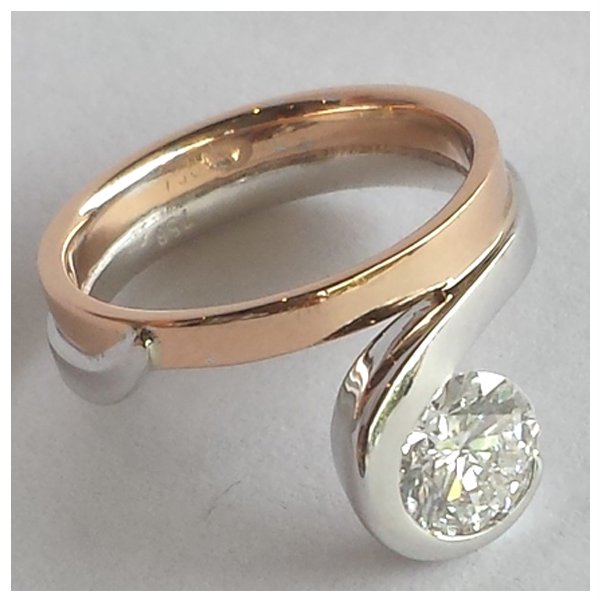 Rose and White Gold Custom Engagement Ring in
