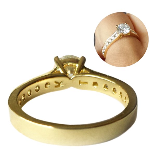 Custom Diamond Engagement Ring with Initials