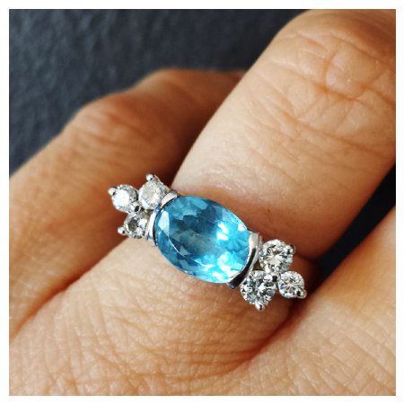 Custom Aquamarine and Diamond Ring