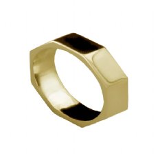 Facet Wedding Ring - Yellow Gold