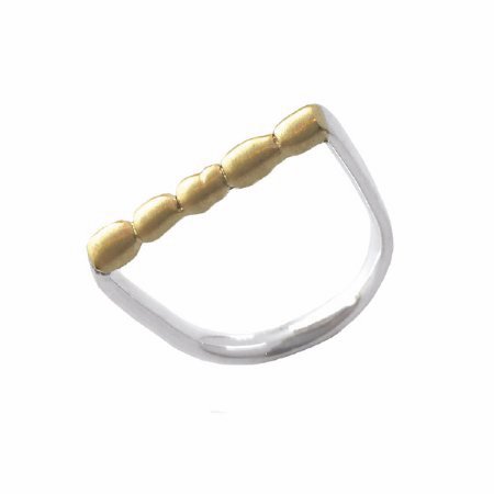 Keshi Ring -  Two Tone Gold & Silver