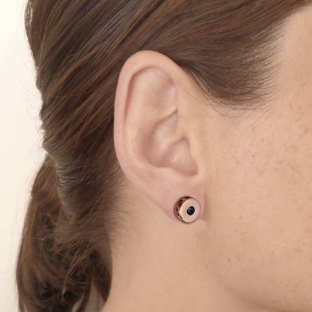 Milestone Earrings  - Rose Gold - Black Sapphires