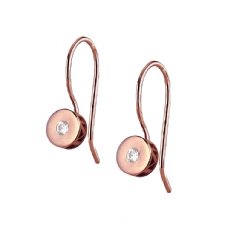 Milestone Hook Earrings  - Rose Gold - Diamonds