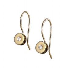 Milestone Hook Earrings  - Yellow Gold - Diamond