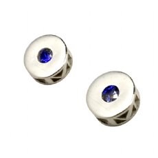 Milestone Earrings  - Whitegold - Blue Sapphire