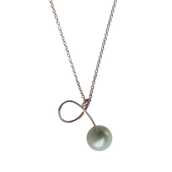 Serpent Grey Pearl Pendant in Sterling Silver