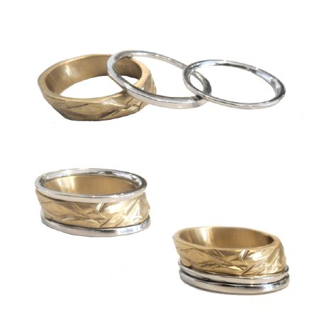 Custom Textured Stacking Wedding Rings