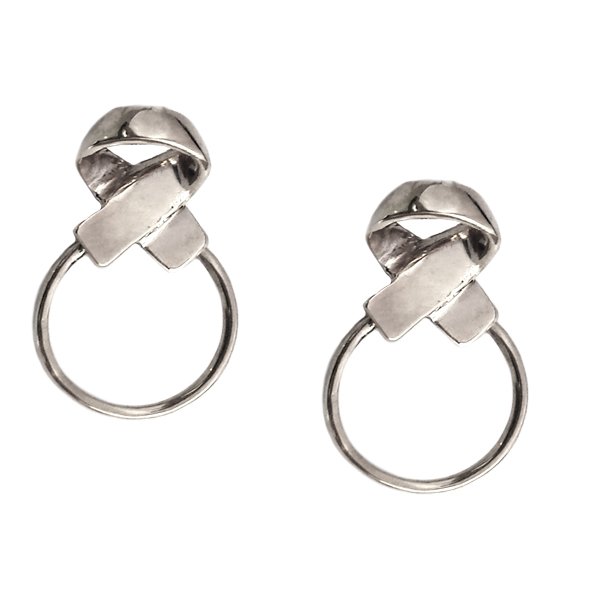 Woven Hoop Earrings in Sterling Silver