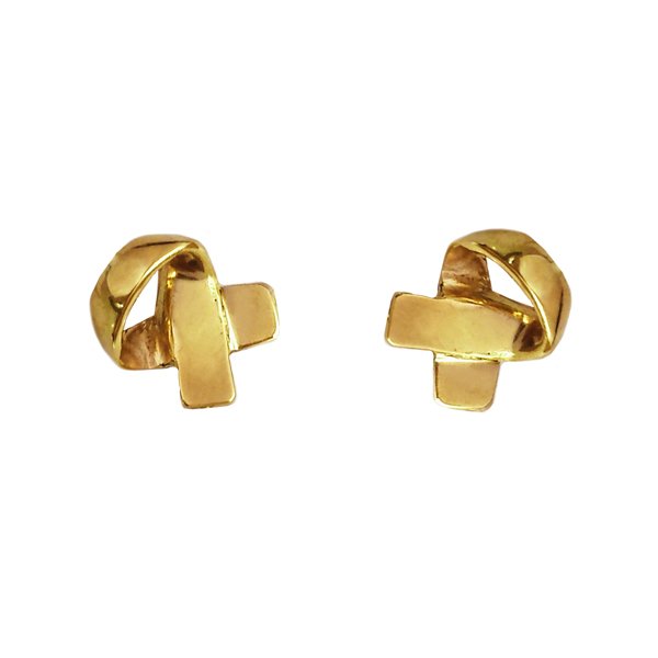 Woven Earrings in Yellow Gold